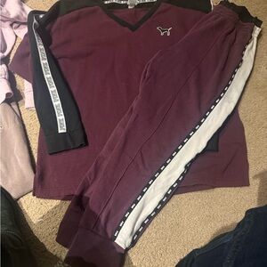 Victoria's Secret Purple and Black Track Pants